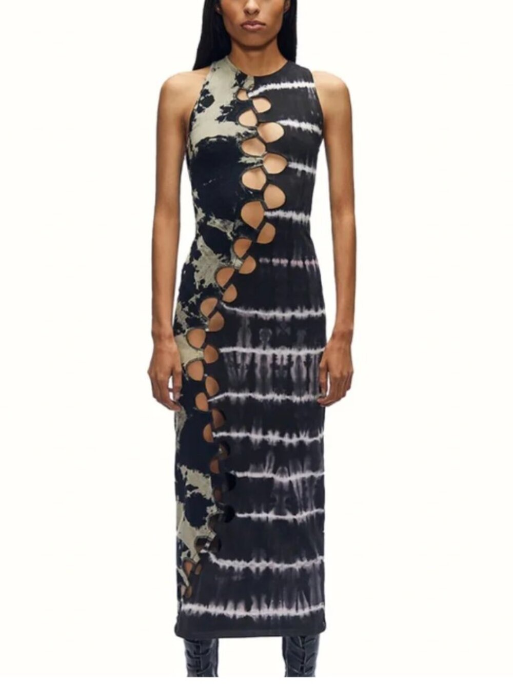 Cueva Artemisia Cutout Tie Dye Maxi Dress Black Size S